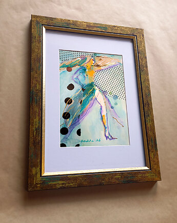 Kumoszka 34 - akwarela 16x24 cm unikat, Katarzyna Radzka