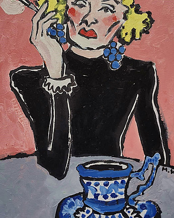 Obraz  fowizm dama  lili marleen, alice oil on canvas