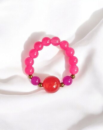 Pierścionek : SUMMER ENERGY : jadeit, kaktusia