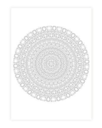 Plakat do Kolorowania Mandala Diamenty Kryształy 50x70cm, Anna Grunduls Design