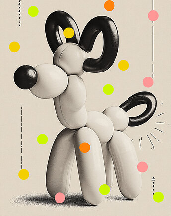 Plakat balonowy pies 30X40, polkastudio