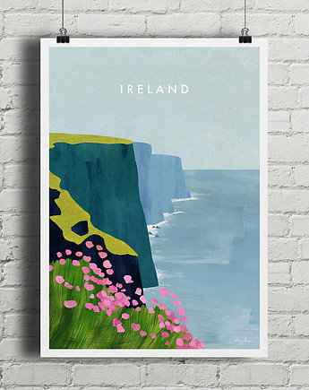 Plakat Irlandia - klify nad oceanem, minimalmill