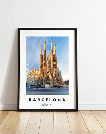 PLAKAT travel poster Barcelona zdjęcie personalizacja prezent dla niej, black dot studio