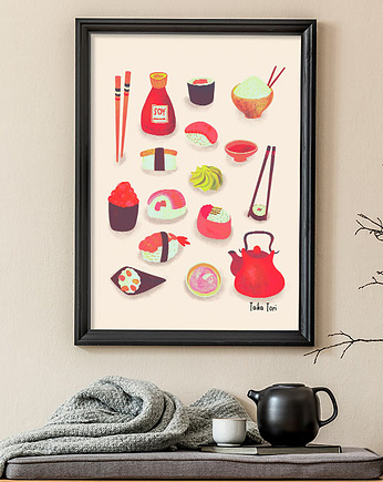 Sushi Love - plakat fine art, minimalmill
