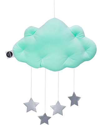 MIĘTOWY mobil chmurka Velvet dla niemowlaka, Nukko Design