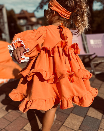 Sukienka Dresowa  Orange  Frill, FajnieUbieramy