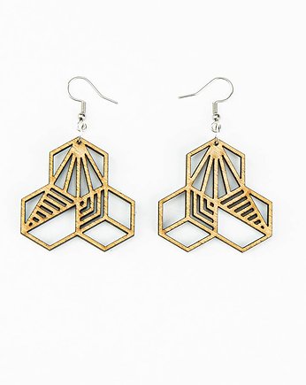 Drewniane kolczyki HONEYCOMB Aniegre, bewood