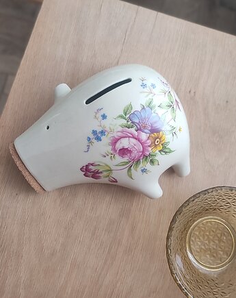 Świnka Skarbonka PiggyB seria RETRO kolorowe kwiaty, Mazurek and things