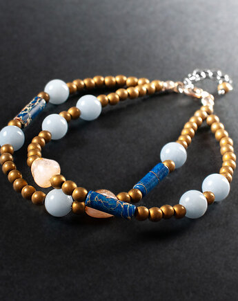 Bransoletka z cytrynem, angelitem i jaspisem cesarskim. [ŁB12], Anillito