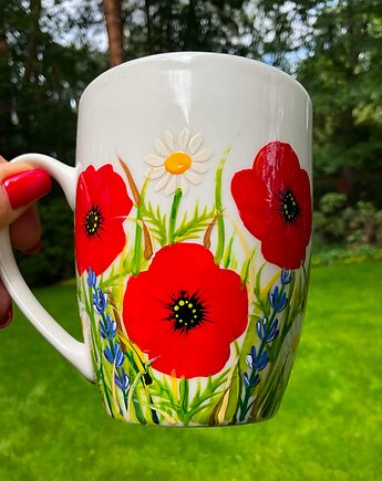 Kubek ręcznie malowany Polne kwiaty, Edyta Tobiasz Art