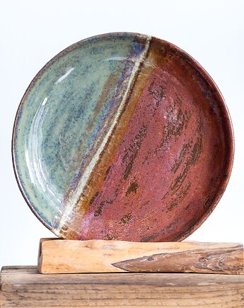 Talerz miedziano niebieski, studnia ceramiczna