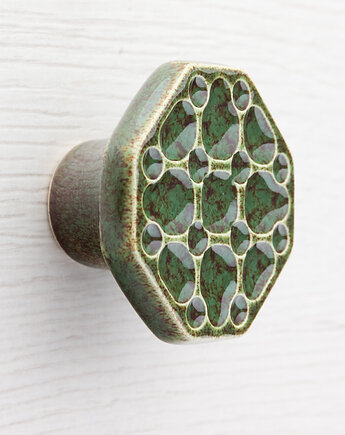 Gałka do mebli zielono-brązowa wz.11, pracowniazona
