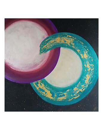 Słońce i Księżyc 80x80 Abstrakcja do domu, Joanna Bilska