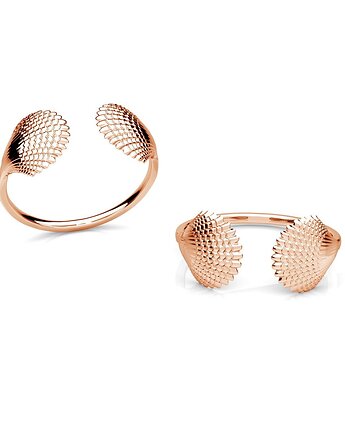 Pierścionek regulowany MUSZLE- srebro, złoto, różowe złoto, ISSI Jewelry