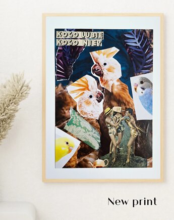 Papużki - kolaż analogowy (print), Black Heart Collage