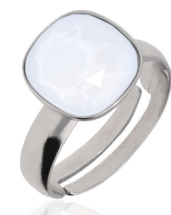 Srebrny pierścionek niebieski pastel Swarovski, KOM Biżuteria