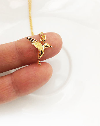 Naszyjnik z kolibrem , koliber, mały ptaszek, Anemon Atelier