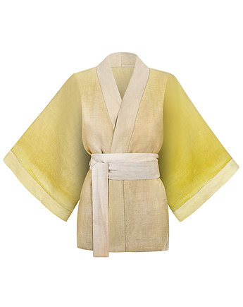 BLIŻEJ SŁOŃCA - lniane kimono ręcznie malowane, Ewa Zwolinska