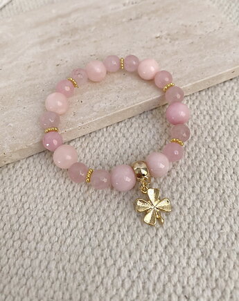 Bransoletka z jadeitów- stal szlachetna pozłacana, Coccola JEWELLERY