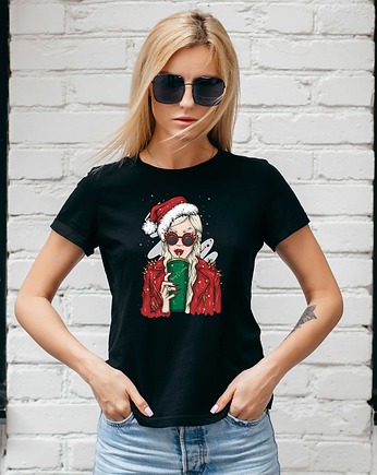 Koszulka damska organiczna Christmas Girl, ART ORGANIC
