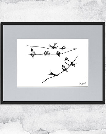 Oprawiona grafika - ptaki (nr 16), Maja Gajewska