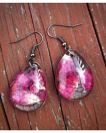 Duże kolczyki z różą, Figa handmade accessories