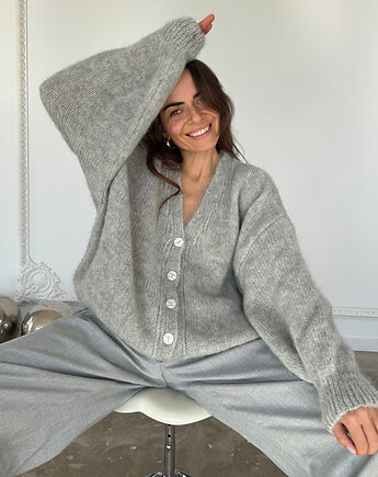 Wełniany kardigan Harmony grey, Patchouli