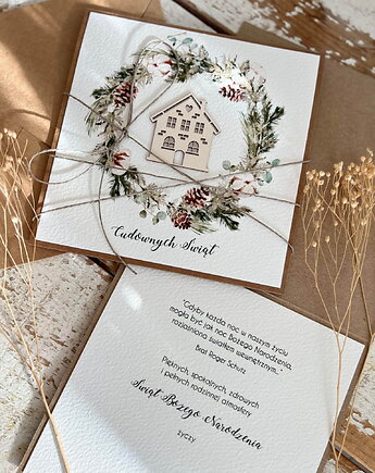 Kartka świąteczna na Boże Narodzenie ręcznie robiona, sorte