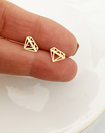 Złoto 585 kolczyki z diamencikami , diament