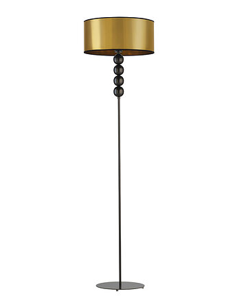 Industrialna lampa stojąca do salonu czarno-złota BERMUDY MIRROR, LYSNE