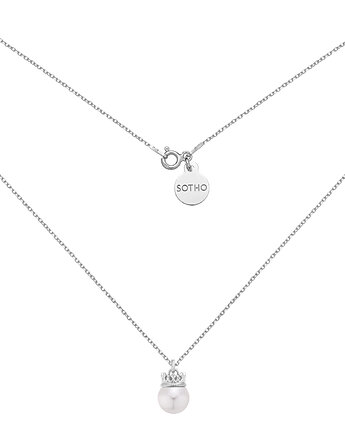 Srebrny naszyjnik z perłą w koronie, SOTHO