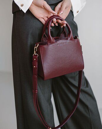GLAM BAG - skórzana torebka - brąz orzechowy, NASHE