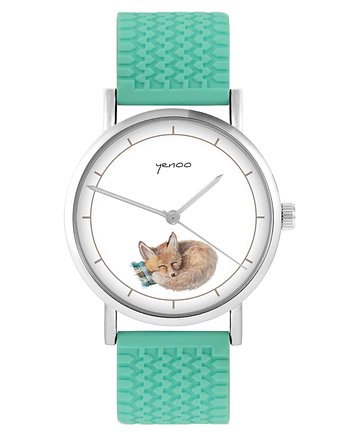 Zegarek - Lisek - silikonowy, turkus, yenoo