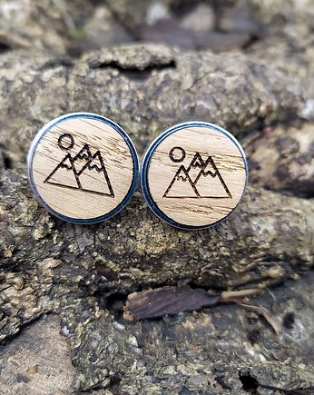 Drewniane spinki do mankietów GÓRY, EkoCraft