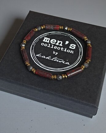 ANTYSTRESOWA, POPRAWIAJĄCA NASTRÓJ : delikatna bransoletka : jaspis, hematyt, kaktusia