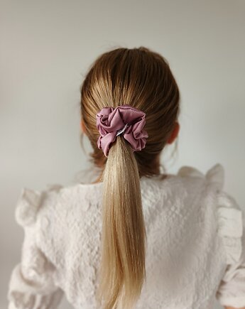 Satynowa gumka satynowa scrunchie owijka frotka brudny róż MIDI, Capillum