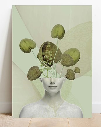 Plakat  Portret kobiety 50x70 zielony, polkastudio