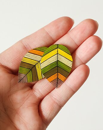 Klipsy listki Jamaica żółto zielone, Pintura