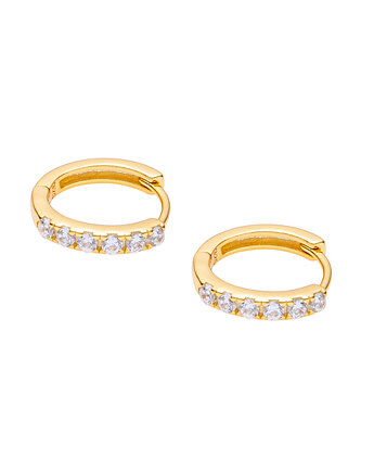 Kolczyki małe koła z cyrkoniami 11mm srebro, Coccola JEWELLERY