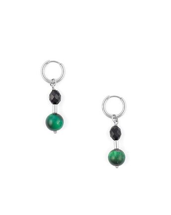 Kolczyki Royal Green z Oliwką Onyksu srebrne hematyty, Kulka Bransoletki
