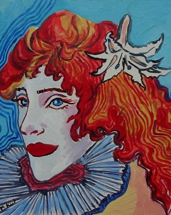 Kolorowy obraz  elf księżniczka fantasy, alice oil on canvas