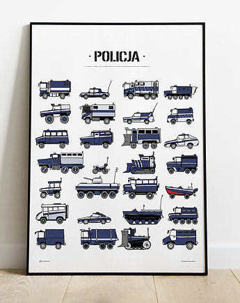 Policja - duży plakat dla chłopca 50x70cm :), Tiny Machinery