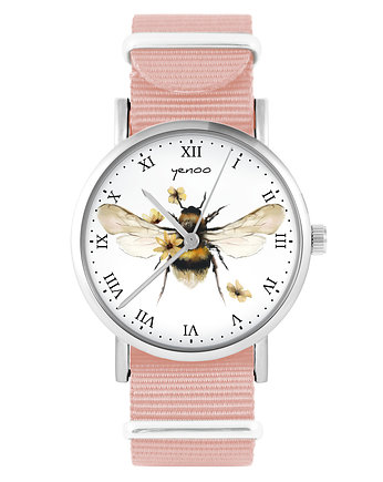 Zegarek - Bee natural - brzoskwiniowy róż, yenoo