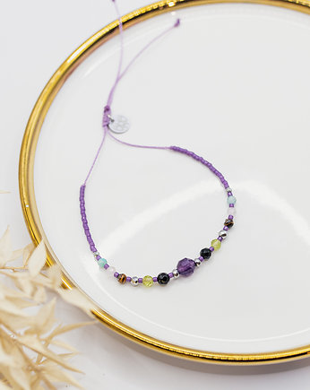 Bransoletka na Szczęście - Ametyst Onyks Peridot, w hand works