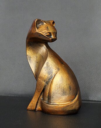 Rzeźba rudy kot Marcel wys. 13,5 cm, JBJart Justyna Jaszke