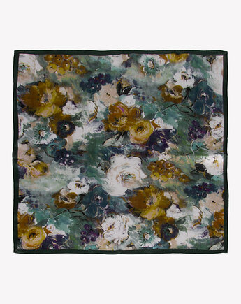 Mała apaszka damska jedwabna w impresjonistyczny wzór kwiatowy 53x53 cm, ALLORA BE UNIQUE