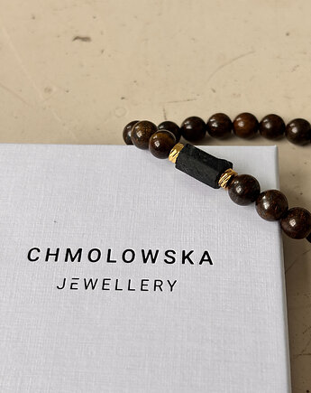 Bransoletka męska Bronzyt i Turmalin, Chmolowska Jewellery
