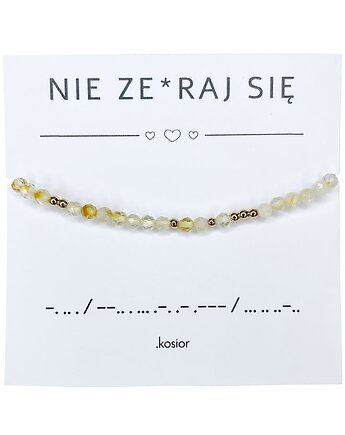 Bransoletka NIE ZESRAJ SIĘ - Cytryn, Hematyt - Morse, karolina kosior