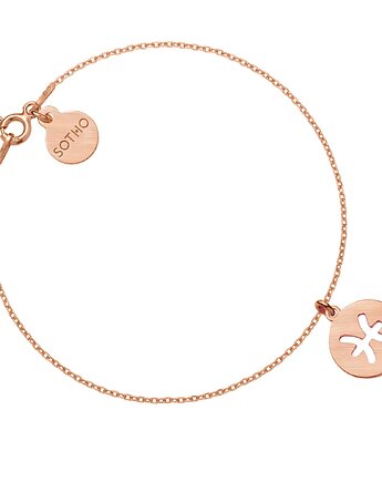 Matowa bransoletka z zodiakiem Ryb z różowego złota, SOTHO