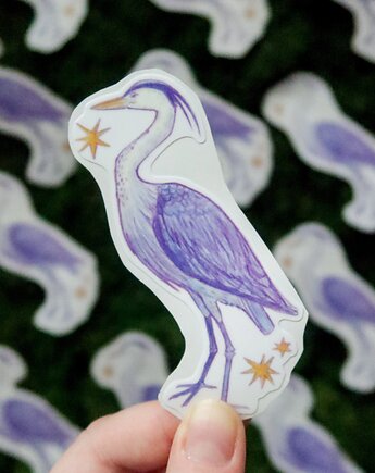 Czapla siwa / naklejka winylowa, zazula